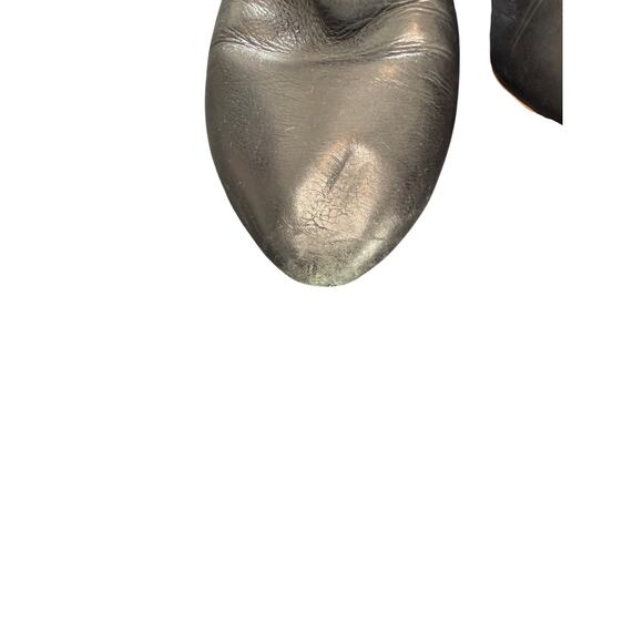 Frye Missy Short Boots Basic Classic Black Leather Wedge Almond Toe Size 10 - Picture 9 of 11